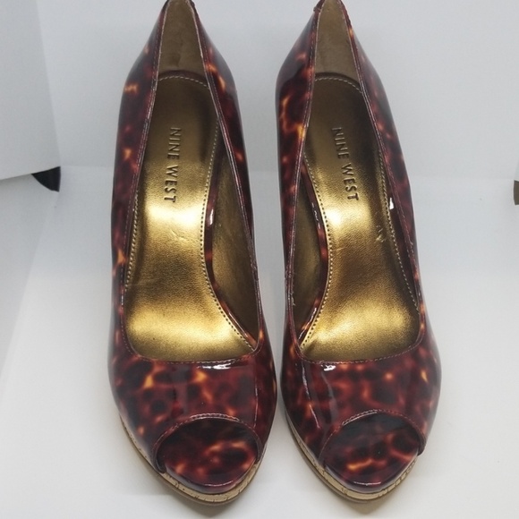 Nine West Zuki cork peep toe  platform 6 - Picture 1 of 5